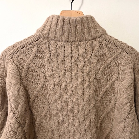 Jenni Kayne Cable Half Zip Sweater In Clove Wool Alpaca - Picture 10 of 15